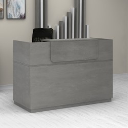 Γραφείο reception Lemmon Megapap χρώμα γκρι σκυροδέματος 160x70x110εκ.