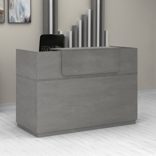 Γραφείο reception Lemmon Megapap χρώμα γκρι σκυροδέματος 160x70x110εκ.