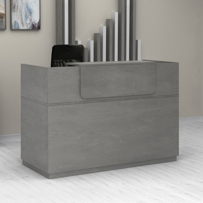 Γραφείο reception Lemmon Megapap χρώμα γκρι σκυροδέματος 160x70x110εκ.