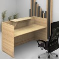 Γραφείο υποδοχής - reception Lemmon Megapap χρώμα φυσικό οξιάς 200x70x110εκ.