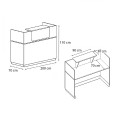 Γραφείο υποδοχής - reception Lemmon Megapap χρώμα φυσικό οξιάς 200x70x110εκ.