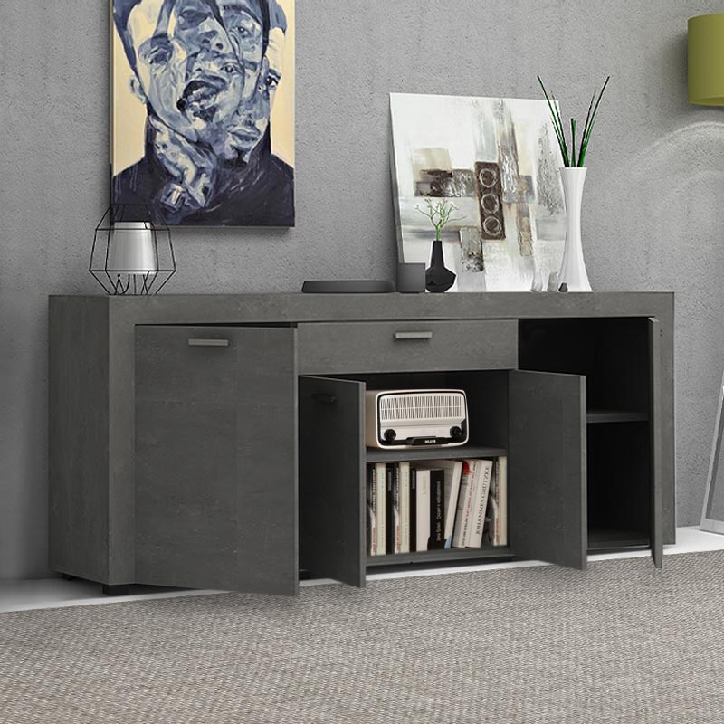 Joseph Megapap melamine buffet in anthracite color 177x40x76cm.