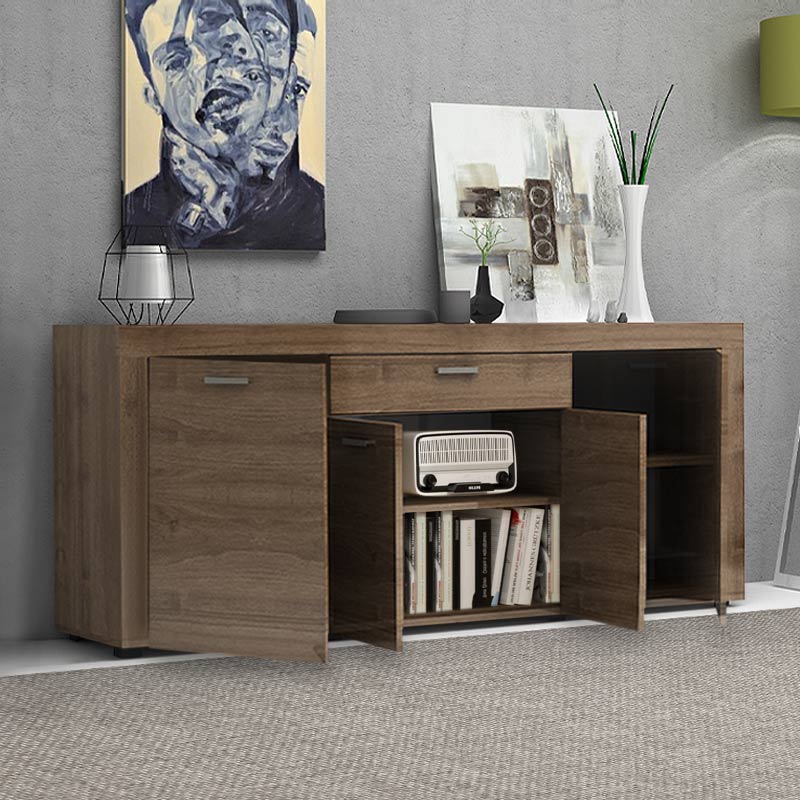Joseph Megapap melamine buffet in walnut color 177x40x76cm.