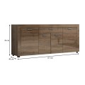 Joseph Megapap melamine buffet in walnut color 177x40x76cm.