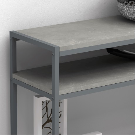 New Smart Megapap metallic - melamine console in concrete grey color 120x33x90cm.
