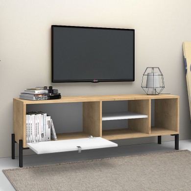 Hedda Megapap melamine TV furniture in oak - white color 160x35x50cm.
