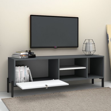 Hedda Megapap melamine TV furniture in grey - white color 160x35x50cm.