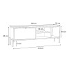 Έπιπλο τηλεόρασης Hedda Megapap χρώμα γκρι - λευκό 160x35x50εκ.