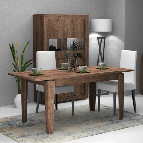 Helmut Megapap melamine expanding table in walnut color 160/200x90x76cm.
