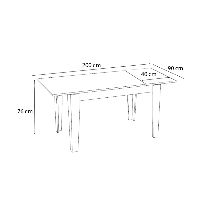 Τραπέζι Helmut Megapap επεκτεινόμενο χρώμα καρυδί 160/200x90x76εκ.