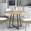 Τραπέζι Rubes Megapap χρώμα φυσικό οξιάς - ανθρακί 120x120x78εκ.
