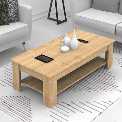 Spello Megapap melamine coffee table in oak color 120x60x41,4cm.