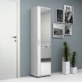 Visla Megapap single-door wardrobe - shoe rack of 20 pairs with mirror in white 45x36x187cm.