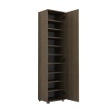 Visla Megapap single-door wardrobe - shoe rack of 20 pairs with mirror in concrete walnut color 45x36x187cm.