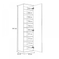Visla Megapap single-door wardrobe - shoe rack of 20 pairs with mirror in concrete walnut color 45x36x187cm.