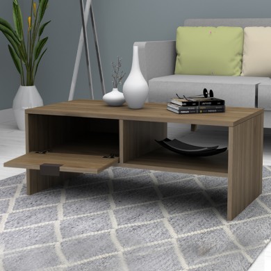 Galaxy Megapap melamine coffee table in walnut color 100x50x42cm.