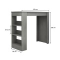 Deep Megapap melamine bar table color concrete grey 120x50x100cm.