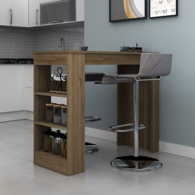 Deep Megapap melamine bar table color walnut 120x50x100cm.