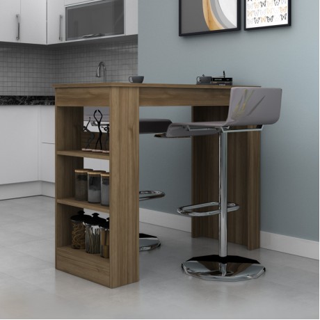 Deep Megapap melamine bar table color walnut 120x50x100cm.
