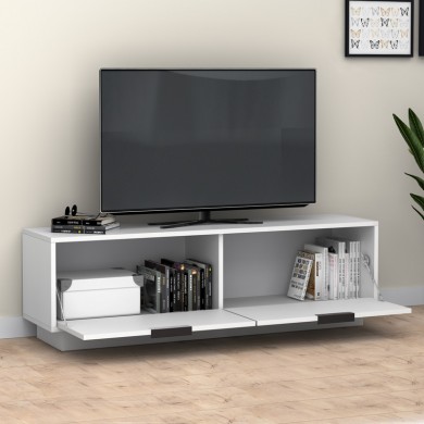 Lisa Megapap melamine TV furniture in white color 140x35x43cm.