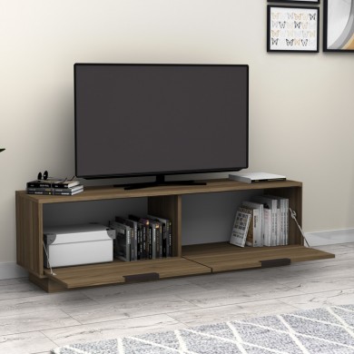 Lisa Megapap melamine TV furniture in walnut color 140x35x43cm.
