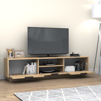Mensa Megapap melamine TV furniture in oak color 180x35x43cm.