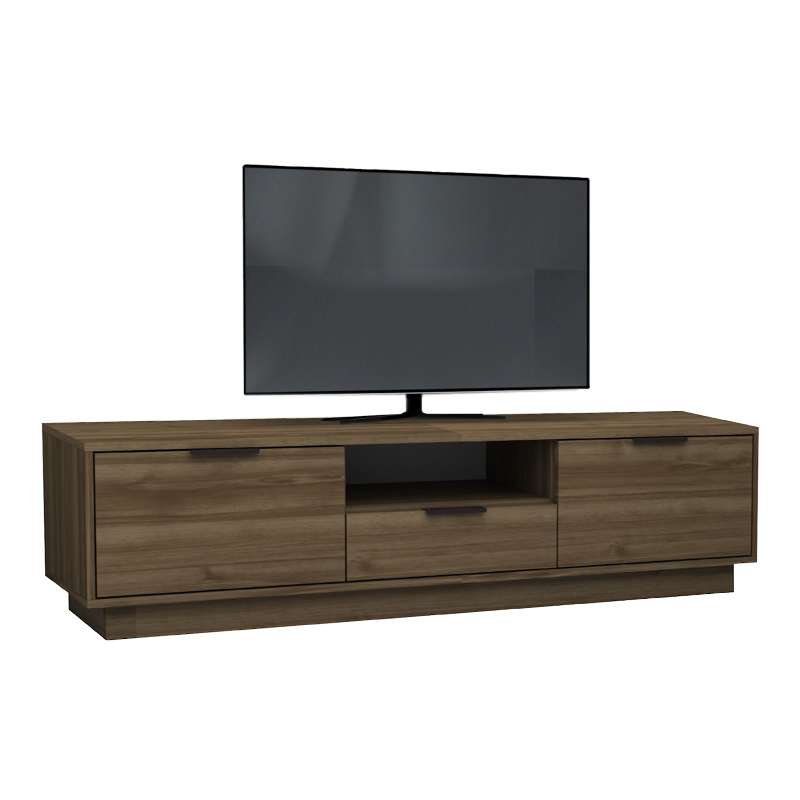 Mensa Megapap melamine TV furniture in walnut color 180x35x43cm.