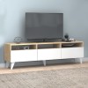Έπιπλο τηλεόρασης Deluxe Megapap χρώμα λευκό - φυσικό οξιάς 180x35x47cm.