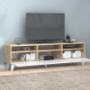 Έπιπλο τηλεόρασης Deluxe Megapap χρώμα λευκό - φυσικό οξιάς 180x35x47cm.