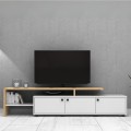 Amadeo Megapap melamine TV furniture in white - oak color 197.5x35x46cm.
