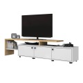 Amadeo Megapap melamine TV furniture in white - oak color 197.5x35x46cm.
