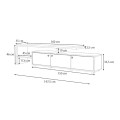 Amadeo Megapap melamine TV furniture in white - oak color 197.5x35x46cm.