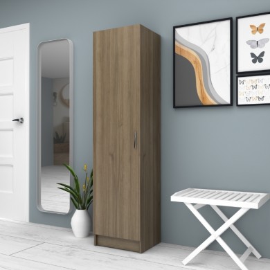 Petro Megapap melamine single-door wardrobe - shoe rack in walnut color 45x38x180cm.