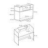 Γραφείο reception Lemmon Megapap χρώμα φυσικό οξιάς - ανθρακί 120x70x110εκ.