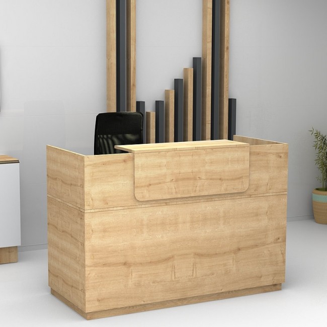 Γραφείο υποδοχής - reception Lemmon Megapap χρώμα φυσικό οξιάς 120x70x110εκ.
