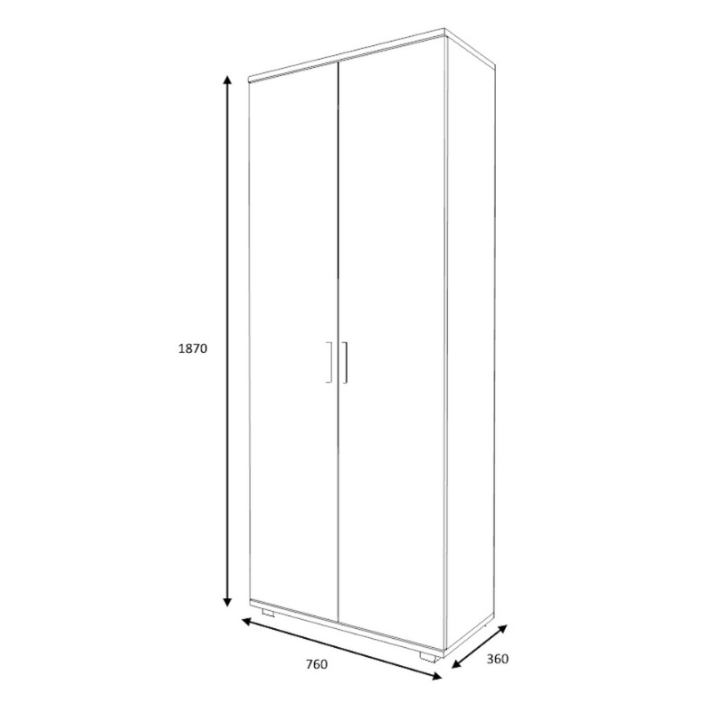 Eric Megapap melamine wardrobe - shoe rack white color 76x36x187cm.