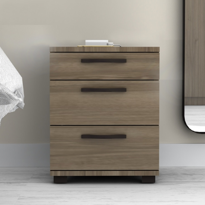 Roco Megapap melamine night stand in walnut color 40x39x57cm.