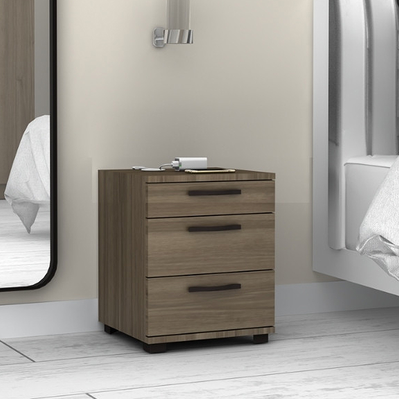 Roco Megapap melamine night stand in walnut color 40x39x57cm.
