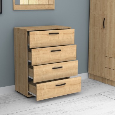 Velika Megapap melamine dresser in oak color 73x44x96cm.