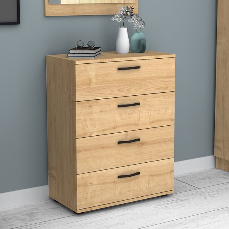 Velika Megapap melamine dresser in oak color 73x44x96cm.