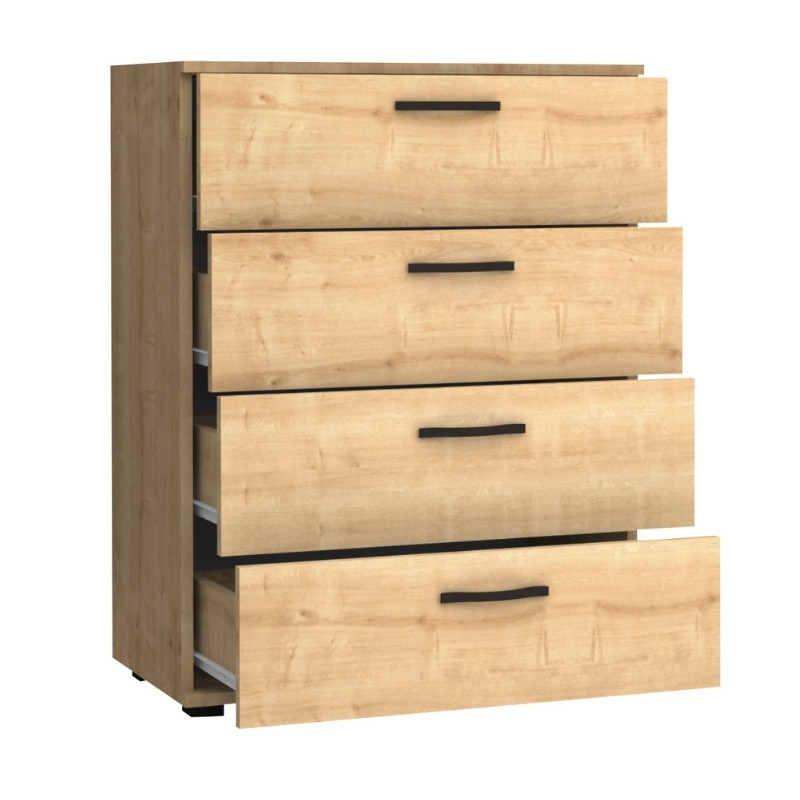 Velika Megapap melamine dresser in oak color 73x44x96cm.