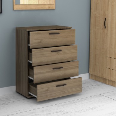Velika Megapap melamine dresser in walnut color 73x44x96cm.