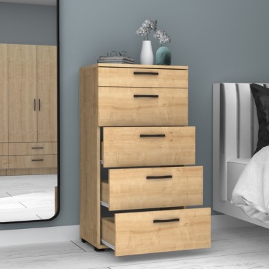 Helia Megapap melamine dresser in oak color 60x44x108cm.