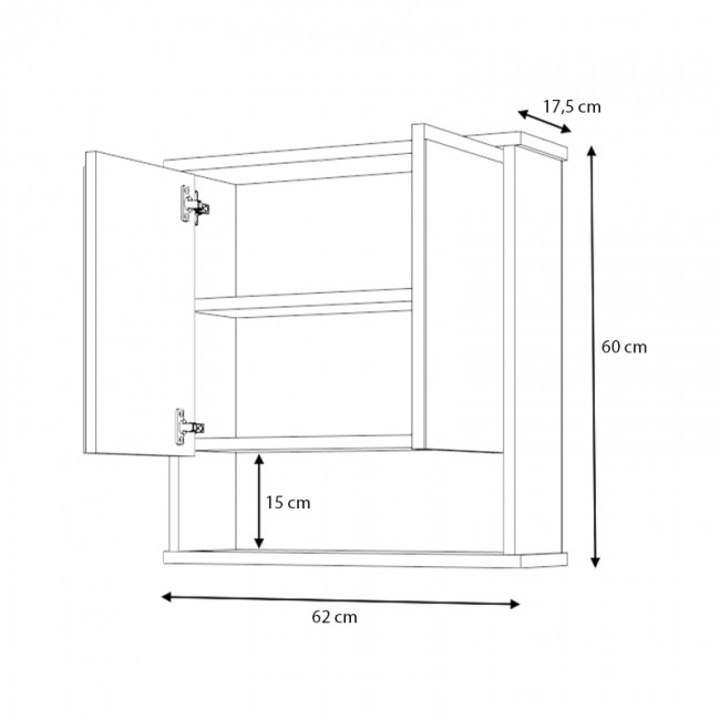 Καθρέπτης μπάνιου Delo Μegapap χρώμα λευκό 62x17,5x60εκ.