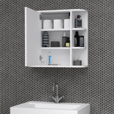 Diro Megapap melamine bathroom mirror in white color 65x17.5x60cm.