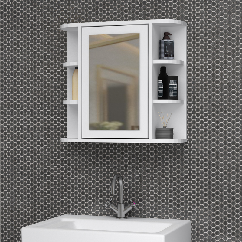 Diro Megapap melamine bathroom mirror in white color 65x17.5x60cm.