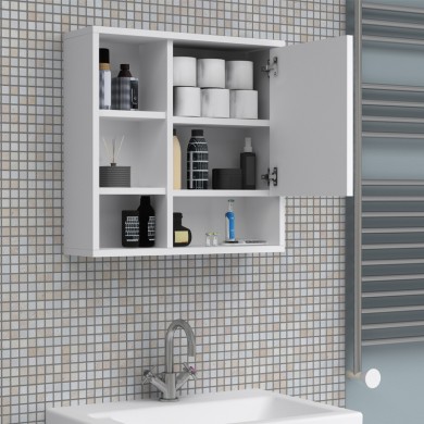 Demo Megapap melamine bathroom mirror in white color 60x17.5x60cm.