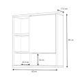 Demo Megapap melamine bathroom mirror in white color 60x17.5x60cm.