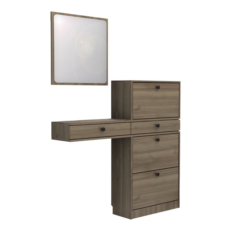 Pego Megapap melamine entrance furniture in walnut color 130x30x123.3cm.