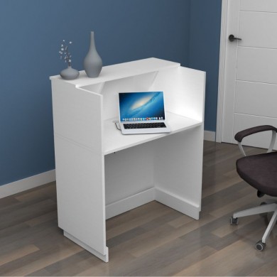 Gemini Megapap melamine reception desk in white color 90x50x110cm.